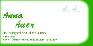 anna auer business card